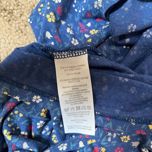Seasalt Cornwall Blue Floral A-Line Dress | UK 12 (Fits US 8–10) - Picture 3 of 5